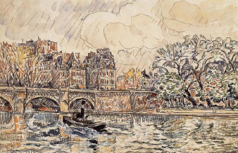 Paul Signac The new bridge of Paris China oil painting art